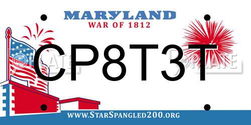 CP8T3T Maryland License Plate