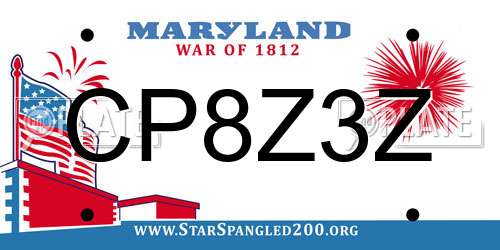 CP8Z3Z Maryland License Plate