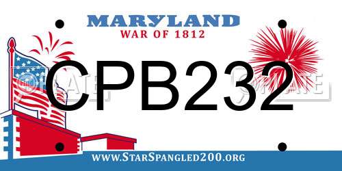 CPB232 Maryland License Plate