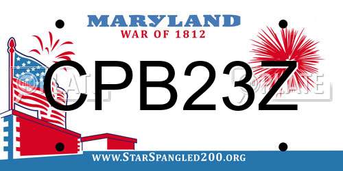 CPB23Z Maryland License Plate