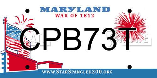 CPB73T Maryland License Plate