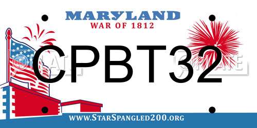 CPBT32 Maryland License Plate