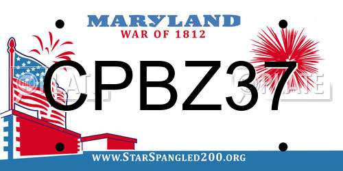CPBZ37 Maryland License Plate