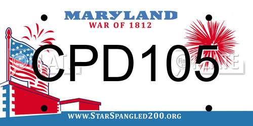 CPD105 Maryland License Plate