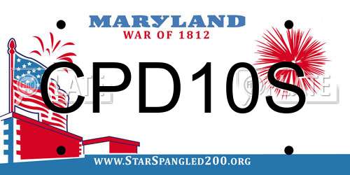 CPD10S Maryland License Plate