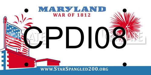 CPDI08 Maryland License Plate