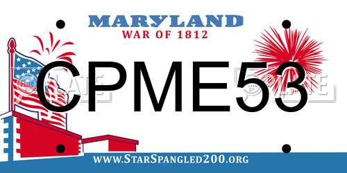 CPME53 Maryland License Plate