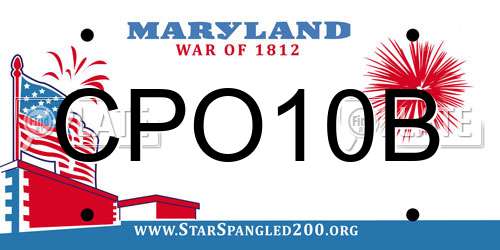 CPO10B Maryland License Plate