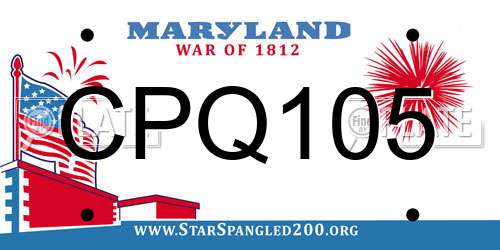 CPQ105 Maryland License Plate