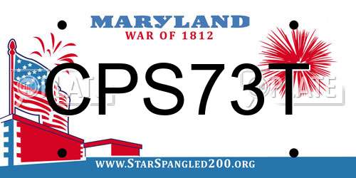 CPS73T Maryland License Plate