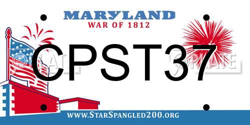 CPST37 Maryland License Plate