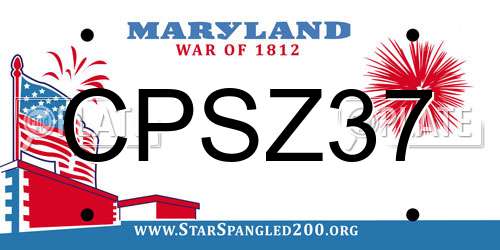 CPSZ37 Maryland License Plate
