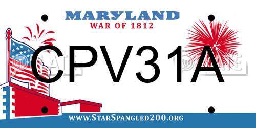 CPV31A Maryland License Plate