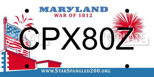 CPX80Z Maryland License Plate