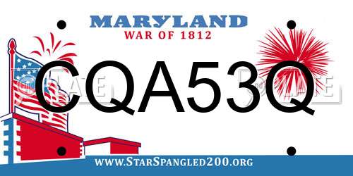 CQA53Q Maryland License Plate