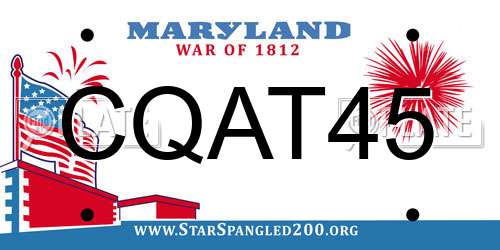CQAT45 Maryland License Plate