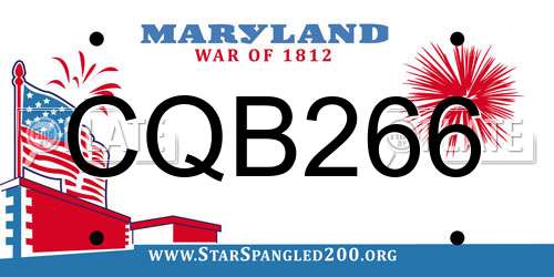 CQB266 Maryland License Plate