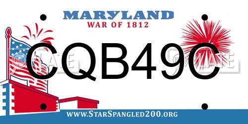 CQB49C Maryland License Plate