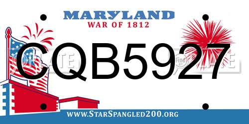CQB5927 Maryland License Plate