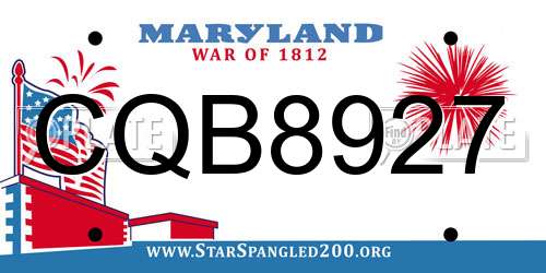 CQB8927 Maryland License Plate