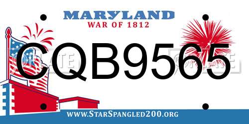 CQB9565 Maryland License Plate