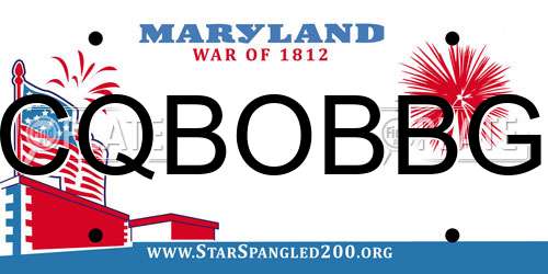 CQBOBBG Maryland License Plate