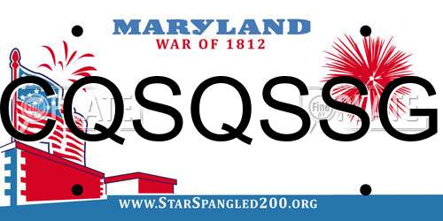 CQSQSSG Maryland License Plate