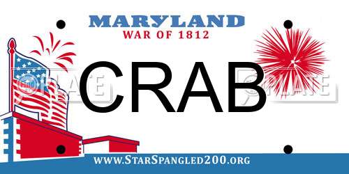 CRAB Maryland License Plate