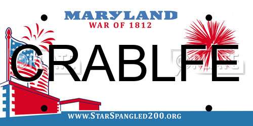 CRABLFE Maryland License Plate
