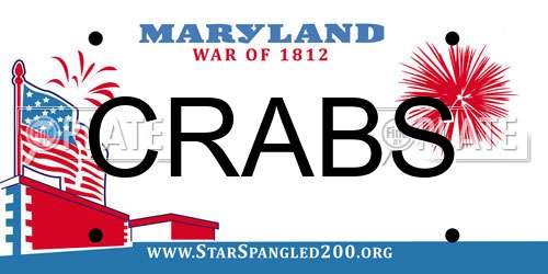 CRABS Maryland License Plate
