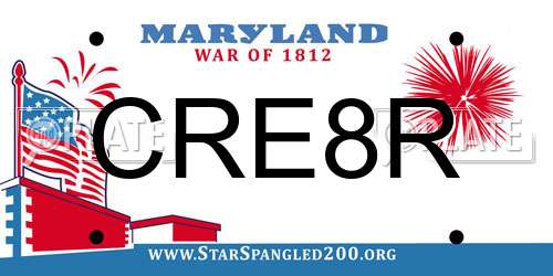 CRE8R Maryland License Plate