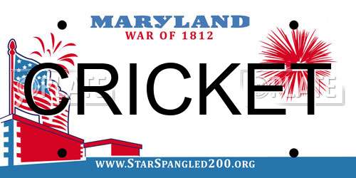 CRICKET Maryland License Plate