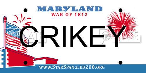 CRIKEY Maryland License Plate