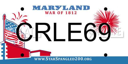 CRLE69 Maryland License Plate
