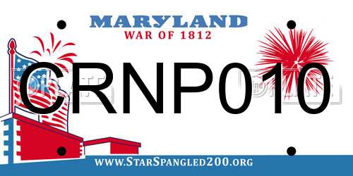 CRNP010 Maryland License Plate