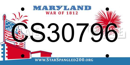 CS30796 Maryland License Plate