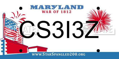 CS3I3Z Maryland License Plate