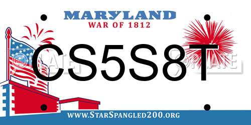 CS5S8T Maryland License Plate