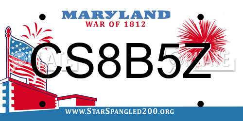 CS8B5Z Maryland License Plate