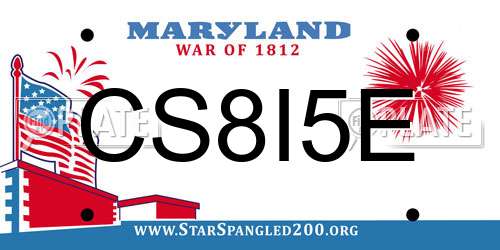 CS8I5E Maryland License Plate