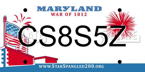 CS8S5Z Maryland License Plate