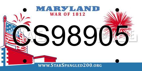 CS98905 Maryland License Plate