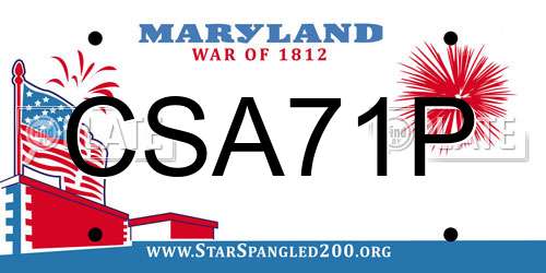 CSA71P Maryland License Plate