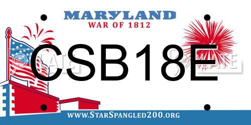 CSB18E Maryland License Plate