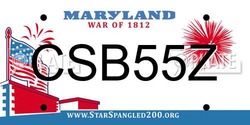 CSB55Z Maryland License Plate