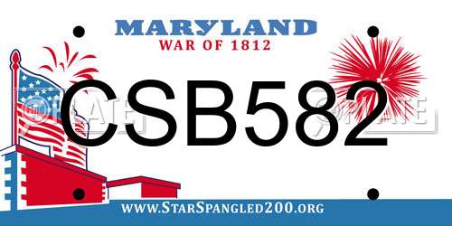 CSB582 Maryland License Plate