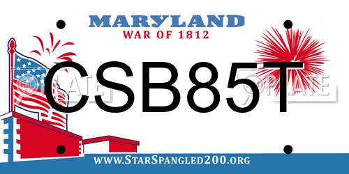 CSB85T Maryland License Plate