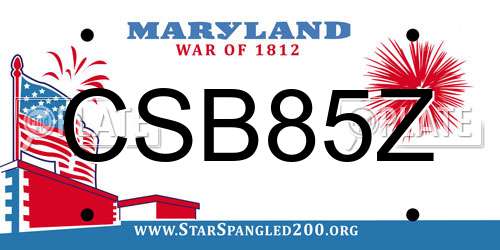 CSB85Z Maryland License Plate