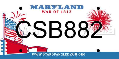 CSB882 Maryland License Plate