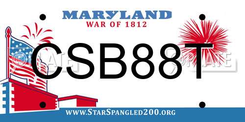 CSB88T Maryland License Plate